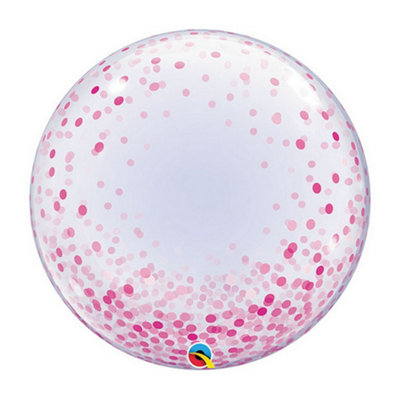 Qualatex Deco Bubble Confetti Balloon 2Ft Pink (2Ft) from B&Q