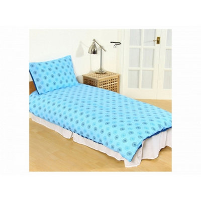 B&Q Blue/White Manchester City Fc Official Single Duvet & Pillowcase Set (One ) 135Cm