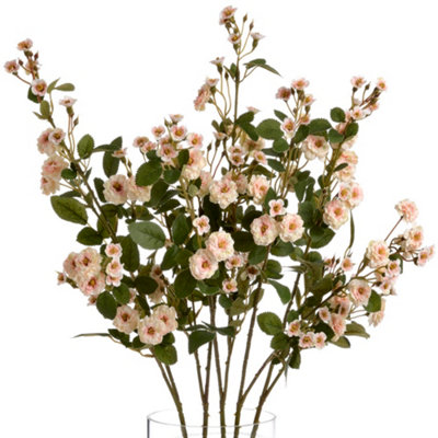 B&Q -  Faux Wild Meadow Rose Cream/green (One Size)