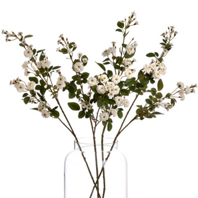 B&Q -  Faux Wild Meadow Rose White/green (One Size)