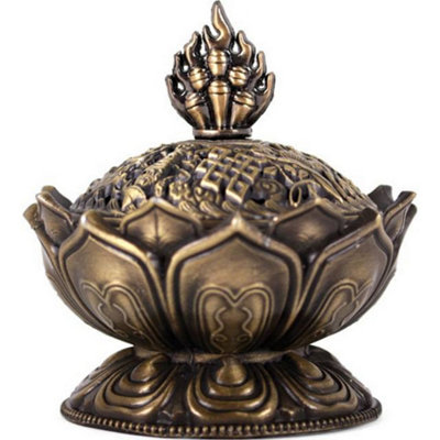 Something Different Metal Lotus Incense Cone Holder - Copper - Image 3