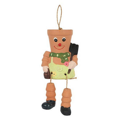 B&Q Something Different Terracotta Pot Man Planter Multicoloured (One Size)