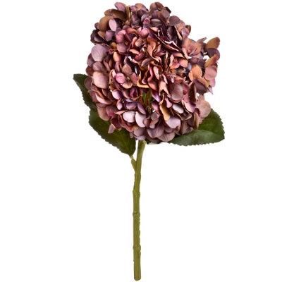 Hill Interiors Artificial Autumn Hydrangea - Deep Purple - Image 7