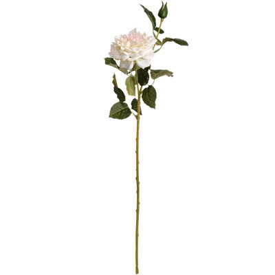 B&Q -  Artificial Garden Rose Spray White/blush Pink (One Size)