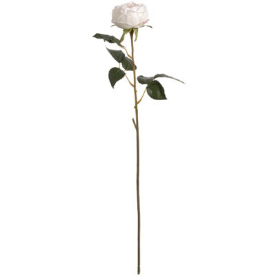 B&Q -  Artificial Austin Rose White/blush Pink (One Size)