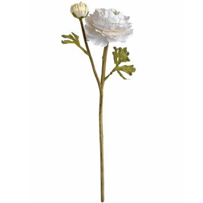 B&Q -  Artificial Ranunculus Spray White (One Size)