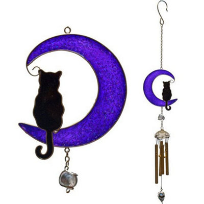 Something Different Black Cat Wind Chime Multicolour (One Size) from B&Q