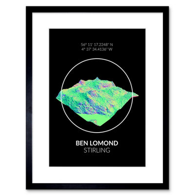 B&Q -  Wall Art Print Ben Lomond Mountain Topography Perthshire Scotland Framed Art 9X7 Inch