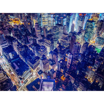 Artery8 Unframed Wall Art Aerial View New York Night12X16 Inch from B&Q
