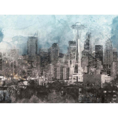 Artery8 Unframed Wall Art Seattle City Skyline Illustration12X16 Inch from B&Q