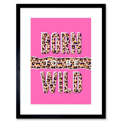 Artery8 Wall Art Print Born To Be Wild Leopard Framed 9X7 Inch from B&Q