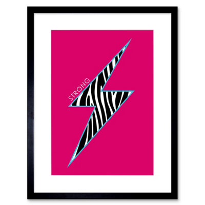 Artery8 Wall Art Print Pink Zebra Strong Framed 9X7 Inch from B&Q