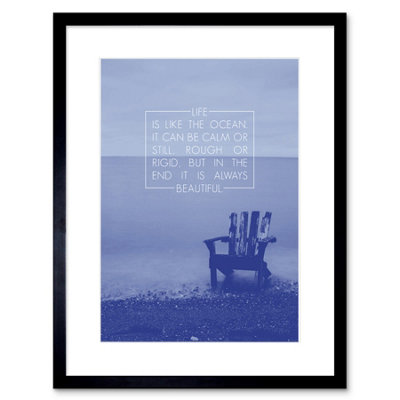 Artery8 Wall Art Print Quote Life Ocean Sea Framed 9X7 Inch from B&Q