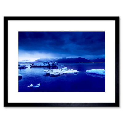 Artery8 Wall Art Print Arctic Ocean Ice Icebergs Framed 9X7 Inch from B&Q