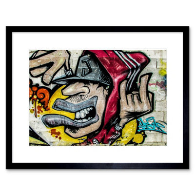 Artery8 Wall Art Print Graffiti Guy Dude Street Art Framed 9X7 Inch from B&Q