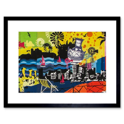 Artery8 Wall Art Print Graffiti Mural Paralimni Secondary Cyprus Framed 9X7 Inch
