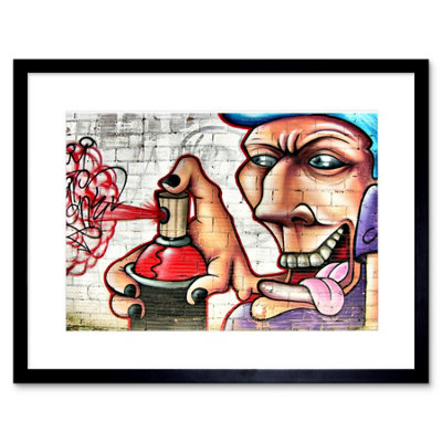 Artery8 Wall Art Print Graffiti Tagger Spray Can Framed 9X7 Inch