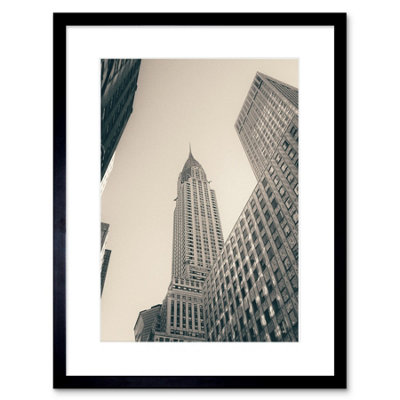Artery8 Wall Art Print Lextrait Chrysler Building Ny Bw Framed 9X7 Inch from B&Q
