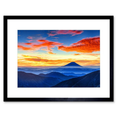 Artery8 Wall Art Print Mount Fuji Japan Framed 9X7 Inch from B&Q