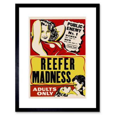 B&Q -  Wall Art Print Weed Madness Vintage Movie Advertising Framed 9X7 Inch
