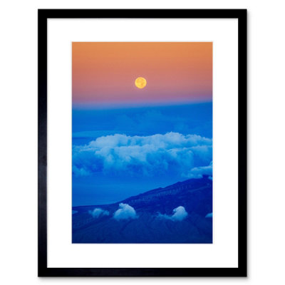 Artery8 Wall Art Print Repponen Haleakala Volcano Moon Framed 9X7 Inch from B&Q