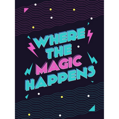 Wee Blue Coo Unframed Wall Art Disco Kitchen Magic Happens12X16 Inch