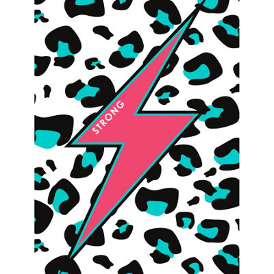 Wee Blue Coo Unframed Wall Art Pink Teal Leopard Reverse Strong12X16 Inch from B&Q