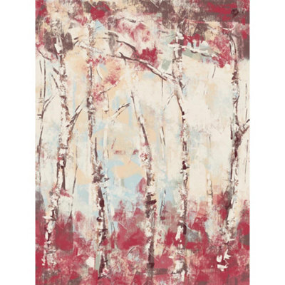 Wee Blue Coo Unframed Wall Art Birch Trees Abstract Painting12X16 Inch from B&Q