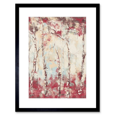 Artery8 Wall Art Print Birch Trees Abstract Painting Art Framed 9X7 Inch from B&Q