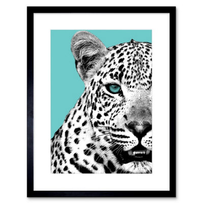 Artery8 Wall Art Print Close Up Beasties Leopard Art Framed 9X7 Inch from B&Q