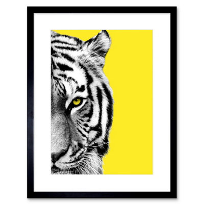 Artery8 Wall Art Print Close Up Beasties Tiger Art Framed 9X7 Inch from B&Q
