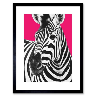 Artery8 Wall Art Print Close Up Beasties Zebra Art Framed 9X7 Inch from B&Q
