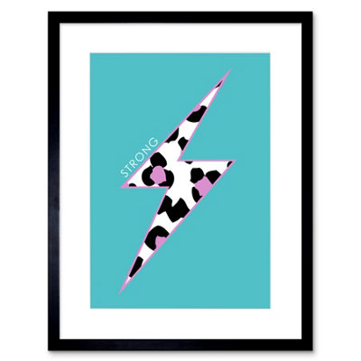 Artery8 Wall Art Print Leopard Blue And Purple Solid Strong Art Framed 9X7 Inch from B&Q
