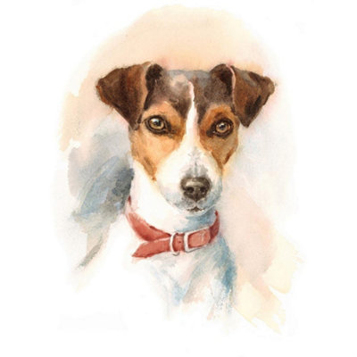 Artery8 Unframed Wall Art Dog Jack Russell Watercolour12X16 Inch from B&Q