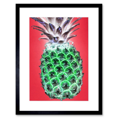 Artery8 Wall Art Print Pop Art Pineapple Art Framed 9X7 Inch from B&Q