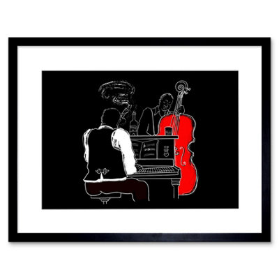 Artery8 Wall Art Print Musicians Jazz Piano Art Framed 9X7 Inch from B&Q