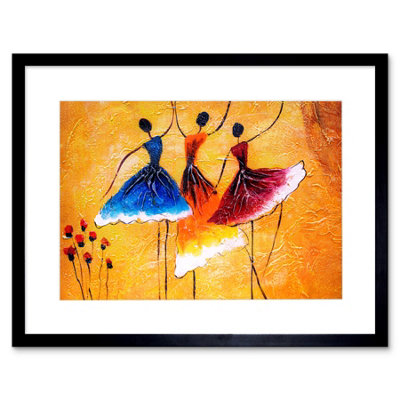 Artery8 Wall Art Print Ballet Dancers Painting Art Framed 9X7 Inch from B&Q