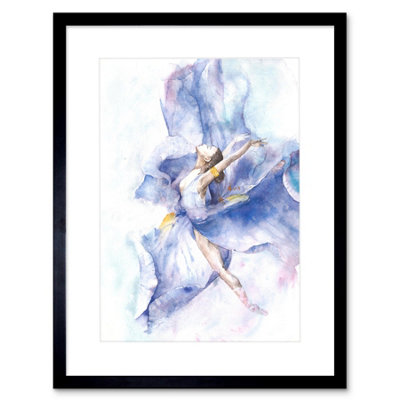 Artery8 Wall Art Print Ballet Dancing Girl Painting Art Framed 9X7 Inch from B&Q