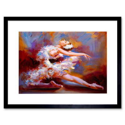 Artery8 Wall Art Print Ballet Dancing Saute Painting Art Framed 9X7 Inch from B&Q