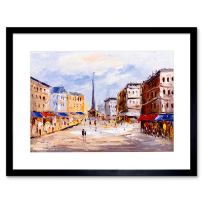 Artery8 Wall Art Print European Cityscape Painting Art Framed 9X7 Inch from B&Q
