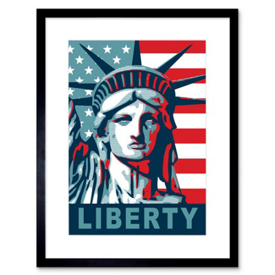 Artery8 Wall Art Print Statue Of Liberty American Icon Art Framed 9X7 Inch from B&Q