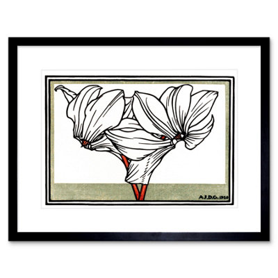 Artery8 Wall Art Print Cyclamen Julie De Graag Art Framed 9X7 Inch from B&Q