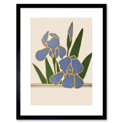 Artery8 Wall Art Print Flower Iris Vintage Advert Flower Boddingtons Art Framed 9X7 Inch from B&Q