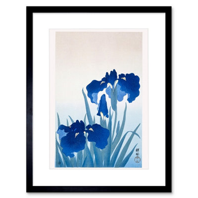 Artery8 Wall Art Print Iris Flowers Ohara Koson Art Framed 9X7 Inch from B&Q