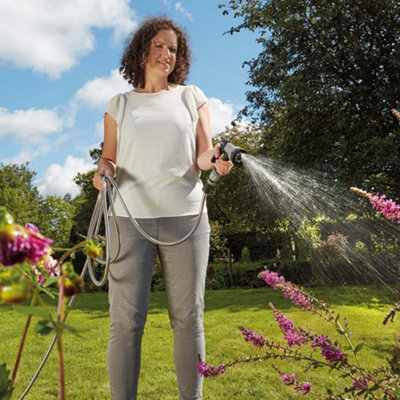 Garden Gear Easy Hose Stainless Steel Garden Water Hosepipe Rust Proof & Tangle Free With Hand Held Spray Nozzle (100Ft) from B&Q