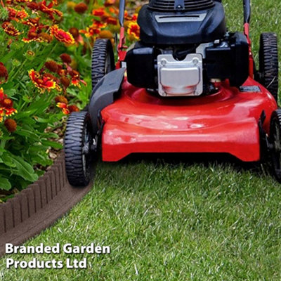 B&Q Garden Gear Lawnmower Friendly Flexi-Edge Border Curve Edging Stone Effect Eco Friendly Earth Coloured Recycled Rubber (Earth X2)