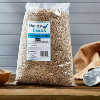 Garden Gear Happy Beaks No Mess Sunflower Hearts Seed Wild Bird Food High Energy And Oil Content Premium Feed Mix (14Kg) Green