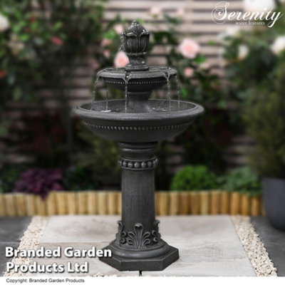 B&Q -  Serenity Two Tier Water Fountain Water FeatureClassic DesignSelf-ContainedPolyresin Construction - Image 6