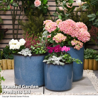 Garden Gear Large Glazed Effect Cylinder Planter Garden Patio Outdoor Plastic (X1) from B&Q