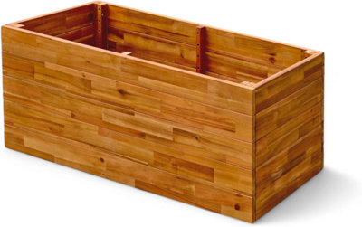 Garden Gear Acacia Large Rectangle Planter 98X45.5X42.5 from B&Q